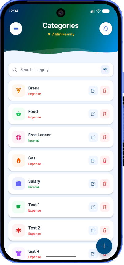 FimNest category management screen