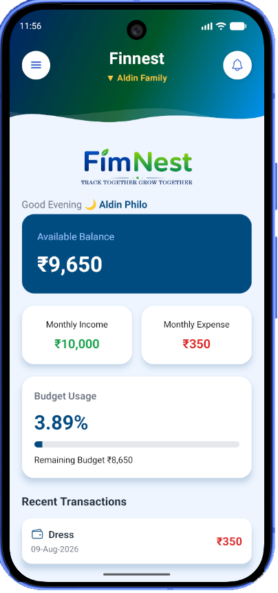FimNest family finance dashboard
