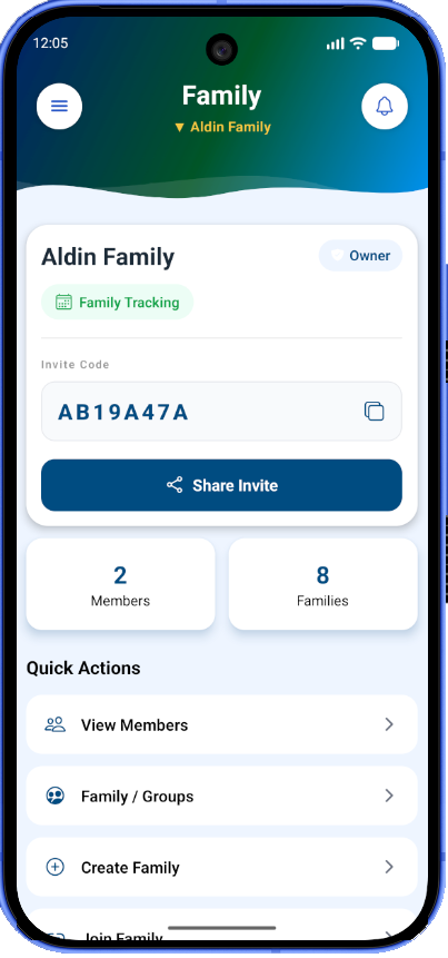 FimNest family management screen