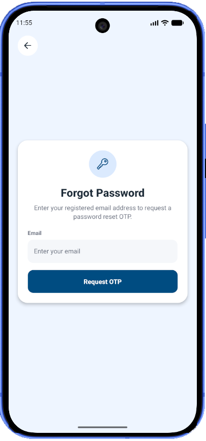 FimNest forgot password screen