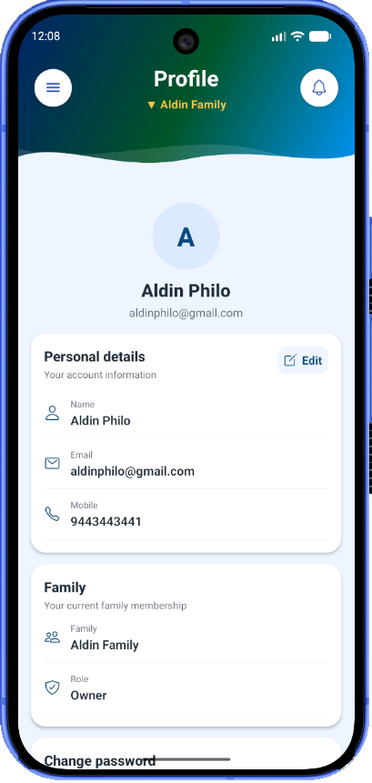 FimNest user profile screen